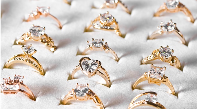 Golden ring and diamond
