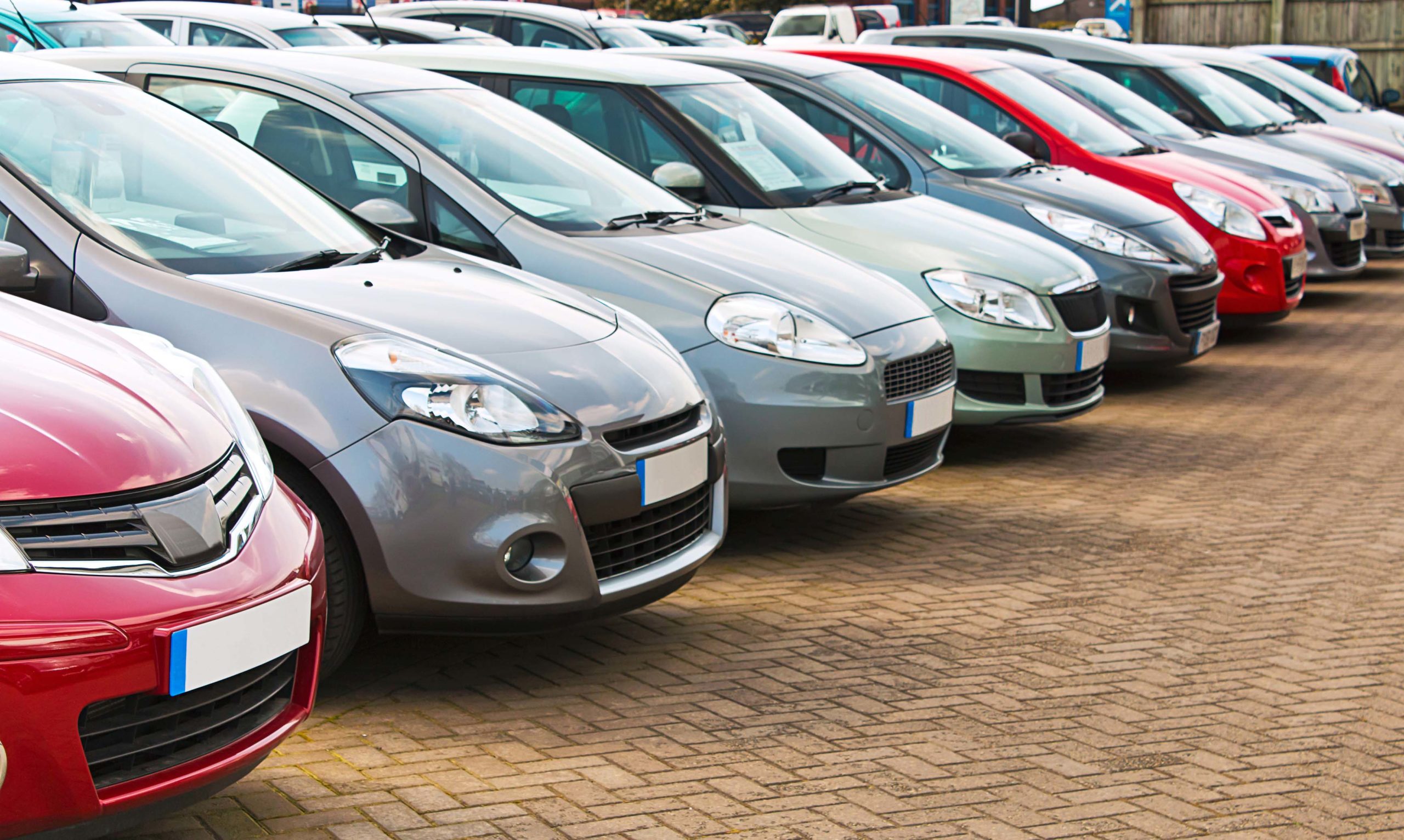 Row of different used cars