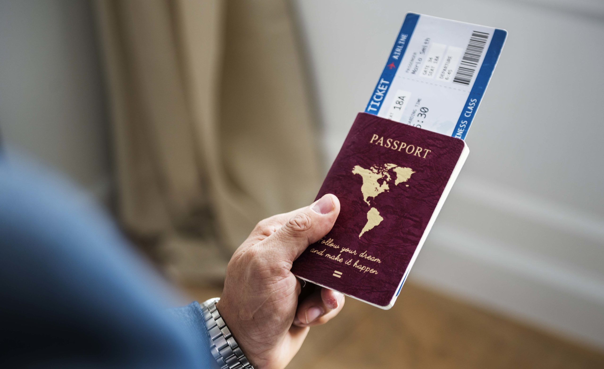 A man preparing to travel
